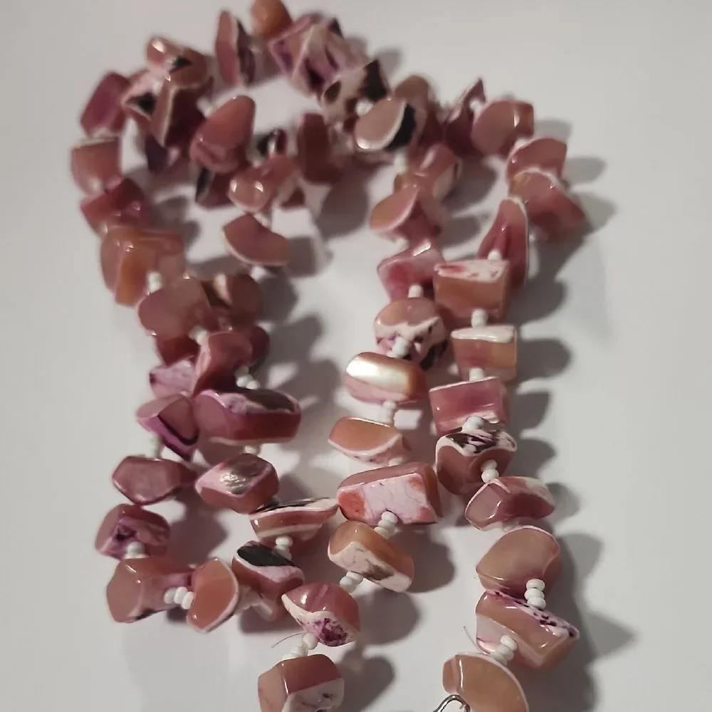 Pink Shell Chip Beaded Necklace